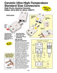 Thumbnail of document Data Sheet - UHXH Ceramic Standard Size Thermocouple Connectors for High Temperature